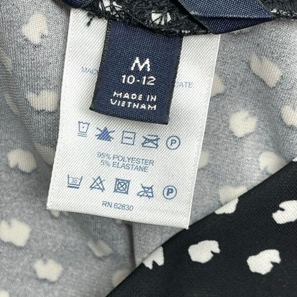 Lands’ End Black White Animal Print Dot A-Line Knee Length Skirt Women’s Size M - Picture 9 of 11